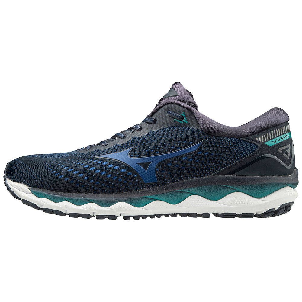 Sapatilhas Running Mizuno WAVE SKY 3 - Homem - Azul Marinho/Azuis - GIAVO9452